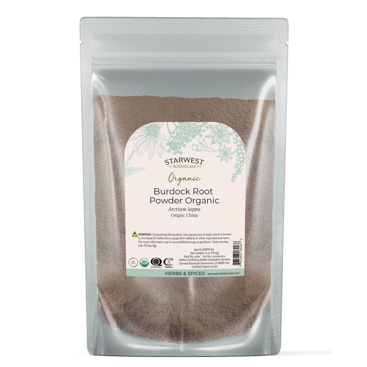 Starwest Botanicals Burdock Root Powder Organic - Natural Source of Antioxidants, Loose Herb for Tea, Rice, Soup, & Stews, Certified Kosher, Non-GMO online at globaldelivered