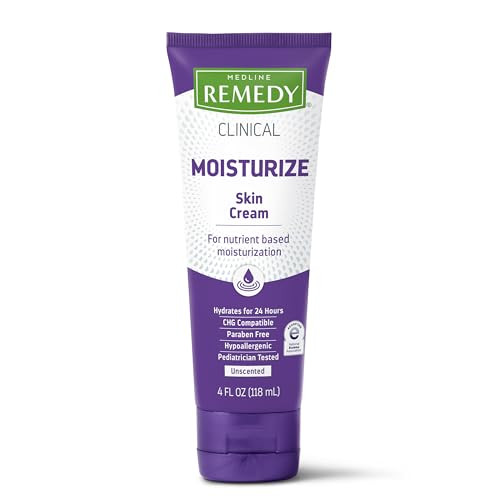 Medline Remedy Clinical Skin Cream Moisturizer Unscented 4 fl oz 12 Count Nourishing for Dry Skin Paraben and SulfateFre