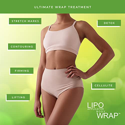 Lipo Applicator Body Wrap With Guarana Green Tea and Seaweed Wraps Works for Stomach Belly Legs Arms Abdomen 6 Wraps Gel
