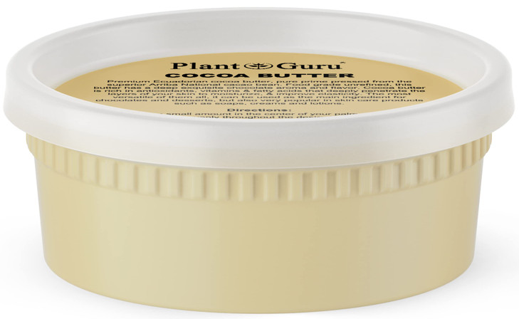 Plant Guru Raw Cocoa Butter 8 oz 100 Pure Natural Unrefined FOOD GRADE Arriba Nacional Cacao Bean Great For Chocolate Ma