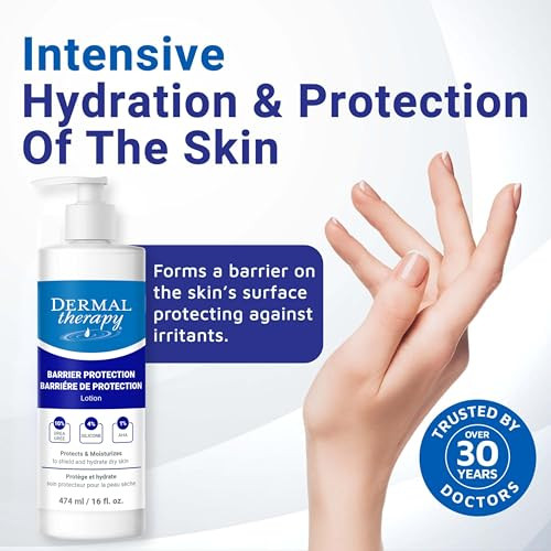 Dermal Therapy Barrier Protection Lotion Protects Skin from Irritants Moisturizes with 10 Urea Ideal for Eczema Gloves S