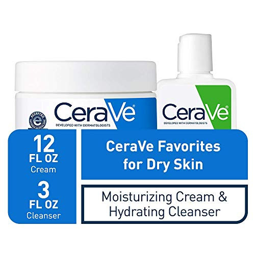 CeraVe Moisturizing Cream and Hydrating Face Wash Trial Combo 12oz Cream 3oz Travel Size Cleanser