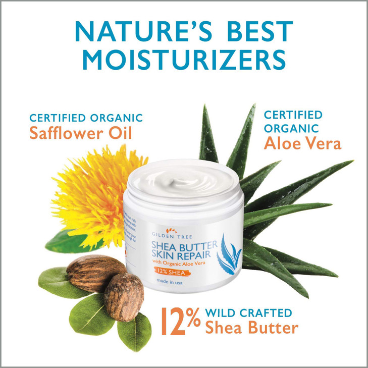 GILDEN TREE Shea Butter Skin Repair Cream Natural Organic for Deep Moisturizing of Dry Cracked Itchy Sensitive Skin on H