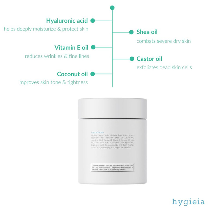 Hygieia Crepey Skin Full Body Moisturizing Firming Cream Tighten Smooth Crepey Skin AntiAging Moisturizer with Hyaluroni