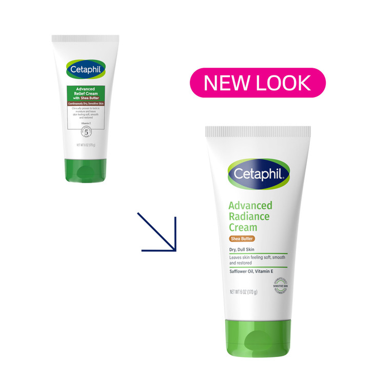 Cetaphil Advanced Radiance Cream with Shea Butter 6 oz For Dry Dull Skin More Radiant Skin 48 Hour Hydration All Skin To