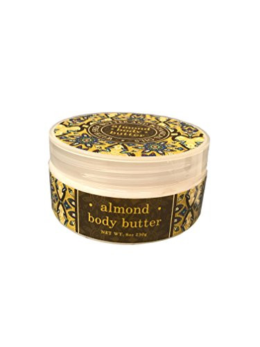 Greenwich Bay Trading Company Botanic Body Butter with Shea Butter and Cocoa Butter Almond Scent 8oz Tub