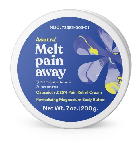 ASUTRA Melt Pain Away Topical Magnesium Cream for Pain Relief Eligible Soothing Capsaicin for Leg Cramps Muscle Soreness