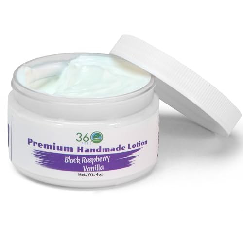 360Feel Black Raspberry Vanilla Lotion Hydrates with Coconut Olive Oil PlantBased NonGreasy Sensitive Skin All Day Use
