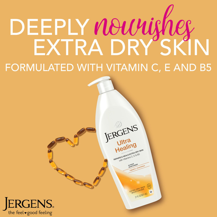 Jergens Ultra Healing Dry Skin Lotion Hand and Body Moisturizer for Quick Absorption into Extra Dry Skin with Hydralucen