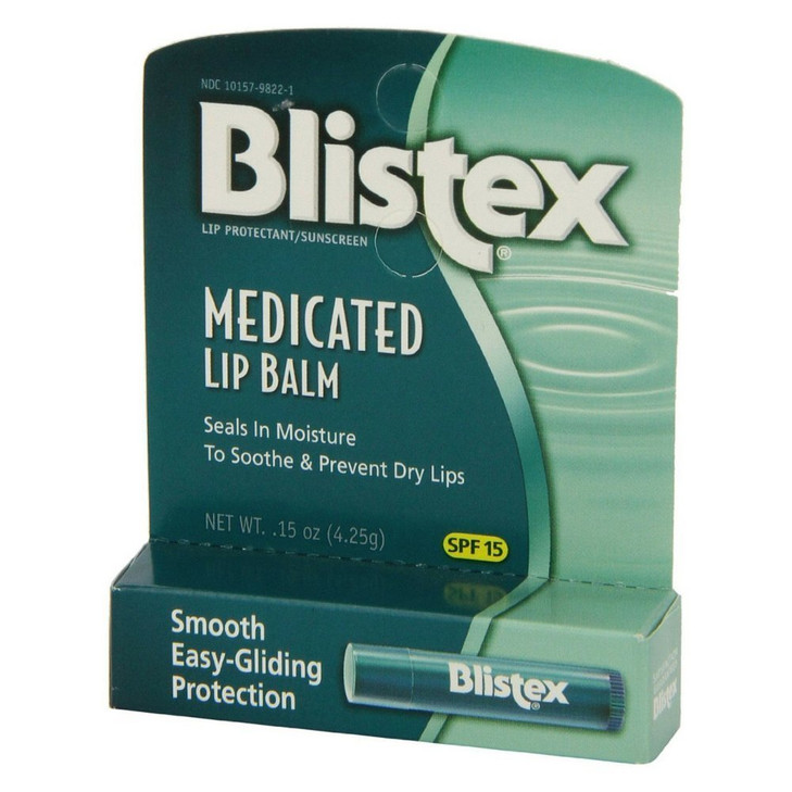 Blistex Medicated Lip Balm with SPF 15 for Dryness, Chapping and Soothes Irritated Lips, 0.15oz - Pack of 6 online at globaldelivered