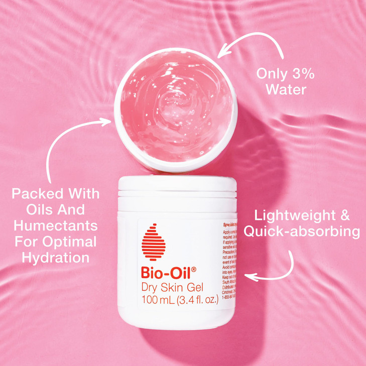 BioOil Dry Skin Gel Face and Body Moisturizer Fast Absorbing Hydration with Soothing Emollients and Vitamin B3 NonComedo