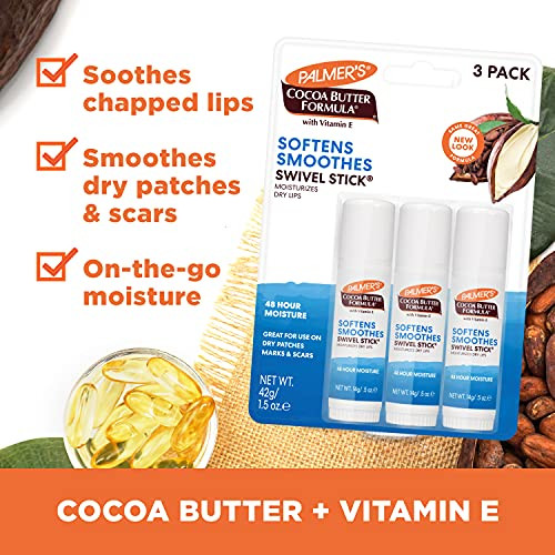Palmer's Cocoa Butter Formula Moisturizing Swivel Stick with Vitamin E, Lip Balm for Valentine's Day, Face & Body Moisturizer Stick, Ideal for Treati online at globaldelivered