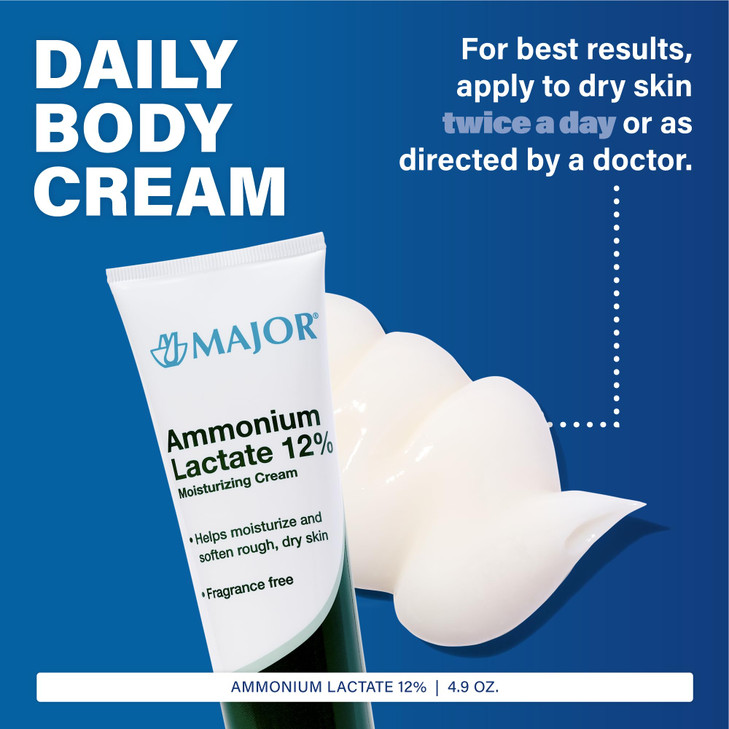 Major Ammonium Lactate 12 Moisturizing Cream Lactic Acid Cream Helps Hydrate Soften and Exfoliate Rough Dry Skin Fragran