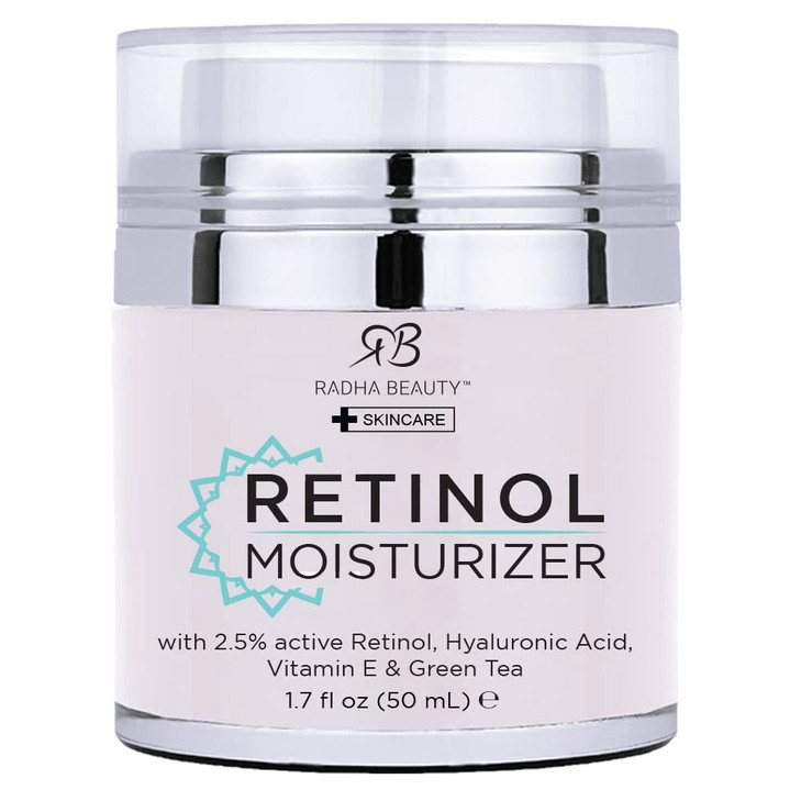 Radha Beauty Moisturizing Miracle Retinol Cream for Face with 25 Retinol Hyaluronic Acid Vitamin E and Green Tea Luxury