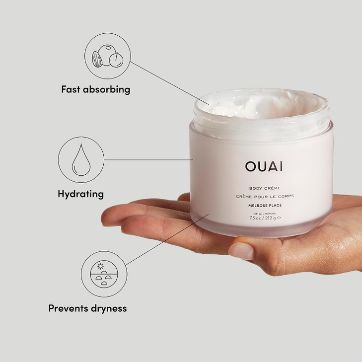 OUAI Body Cream Melrose Place Hydrating Whipped Body Cream with Cupuau Butter Coconut Oil and Squalane Softens Skin and