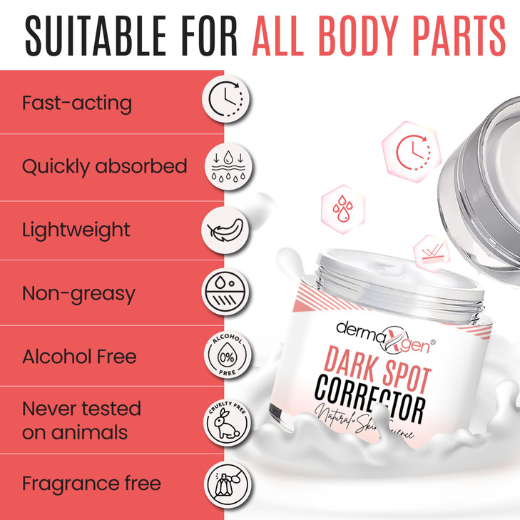 DERMAXGEN Dark Spot Corrector For Face and Body pigmentation Treatment Uneven Skin Tone Corrector For Face Body Underarm