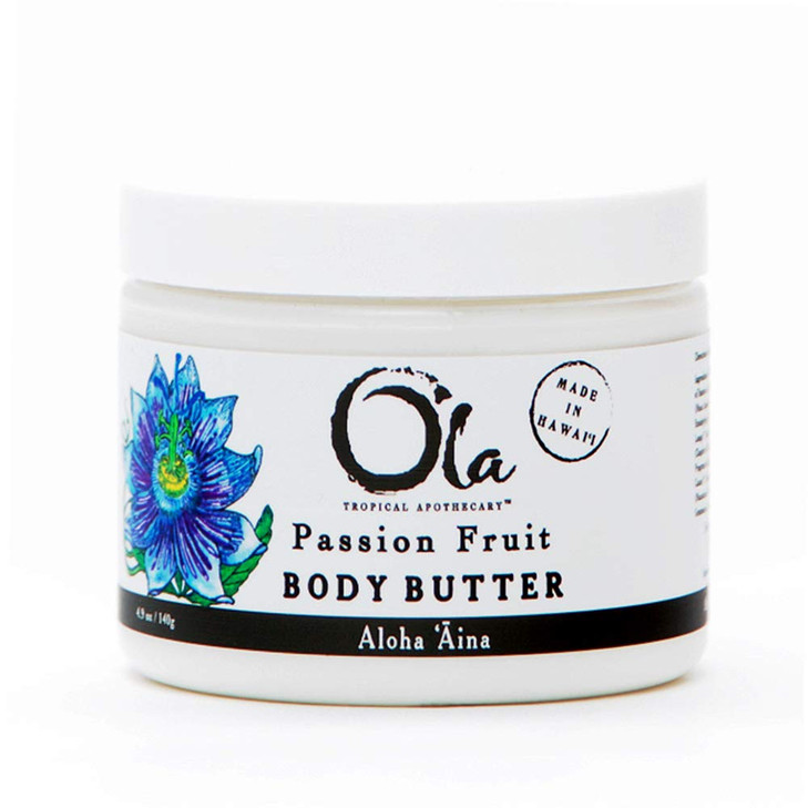 Tropical Apothecary Passion Fruit Body Butter Moisturizing with Pure Coconut Oil and Hawaiian Plant Extracts Ideal for D