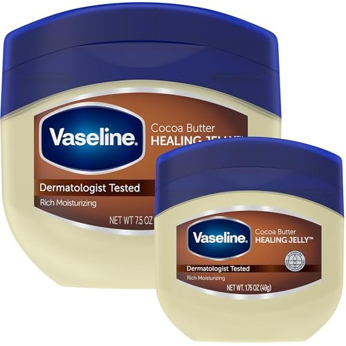 Vaseline Cocoa Butter Healing Jelly Variety Pack 2 Sizes 75 Oz 175 Oz Rich Moisturizing Ointment Protectant Moisturizer