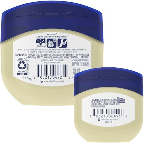 Vaseline Cocoa Butter Healing Jelly Variety Pack 2 Sizes 75 Oz 175 Oz Rich Moisturizing Ointment Protectant Moisturizer