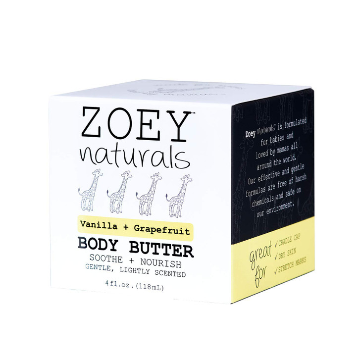 Absolutely Natural Zoey Naturals Vanilla Grapefruit Body Butter Nourishing Shea Butter and Coconut Oil Paraben Free Vega