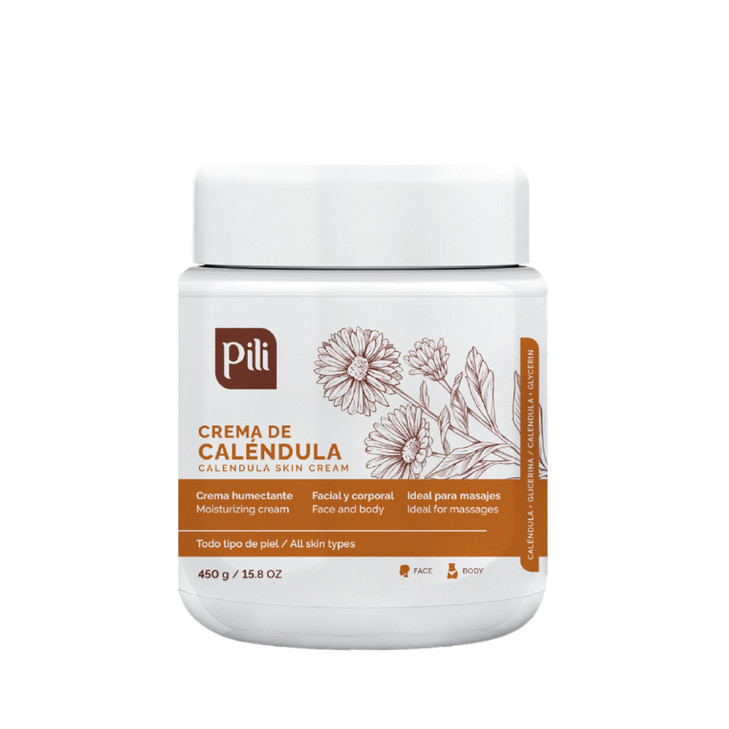 Pili Natural Calendula Cream Moisturizing Cream for Rough Dry or Chapped Skin 15 oz