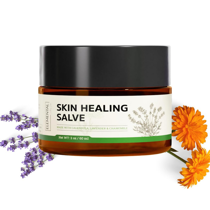 Elemental Wellness Shop Skin Healing Salve Repair Dry Cracked Skin All Natural Organic Vegan Ointment to Nourish Support