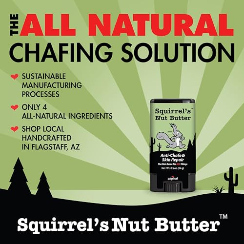 Squirrels Nut Butter Travel Size Anti Chafe Stick All Natural Chafe Prevention Skin Care for Athletes Runners Adventurer