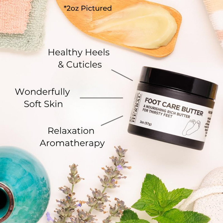 Oras Amazing Herbal Foot Care Butter Heel Balm Foot Balm Repair Cream for Dry Cracked Heels Feet Lavender Tea Tree Peppe