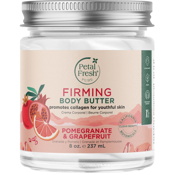 Petal Fresh Pure Firming Pomegranate Grapefruit Body Butter Organic Coconut Oil Argan Oil Shea Butter Promotes Collagen
