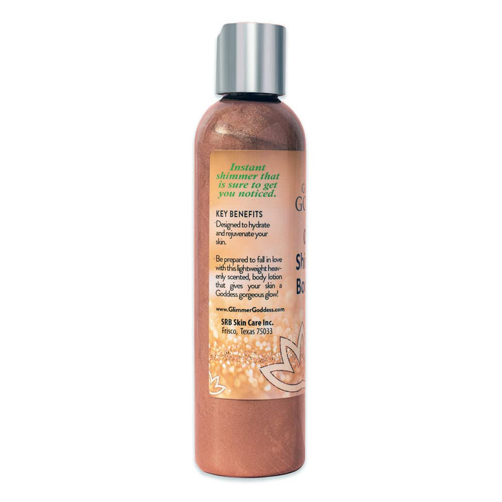 GLIMMER GODDESS Organic Body Shimmer Lotion Super Level 3 Bronze Body Shimmer 8 oz