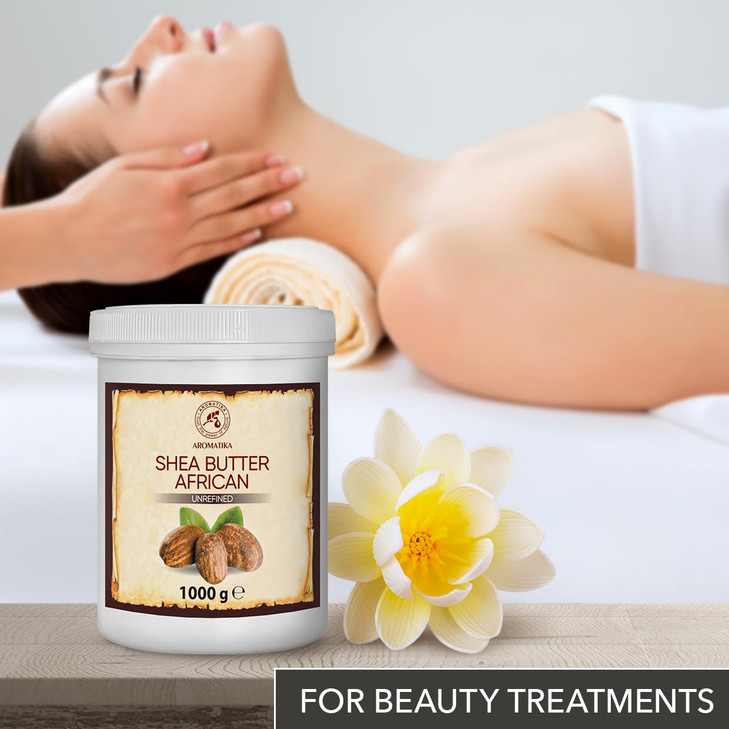 AROMATIKA Shea Butter 35 Oz Unrefined Cold Pressed Africa Ghana 100 Pure Natural Shea Butter Body Butter Unrefined Raw I