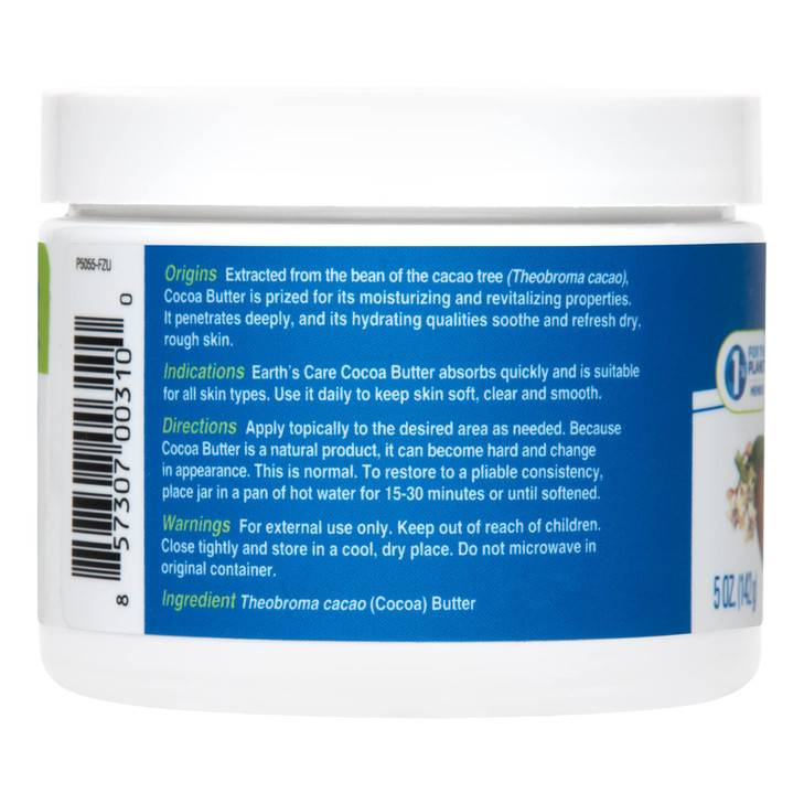 Earths Care Cocoa Butter Pure Raw Natural Cocoa Butter for Body Hair and DIY Projects 5 OZ