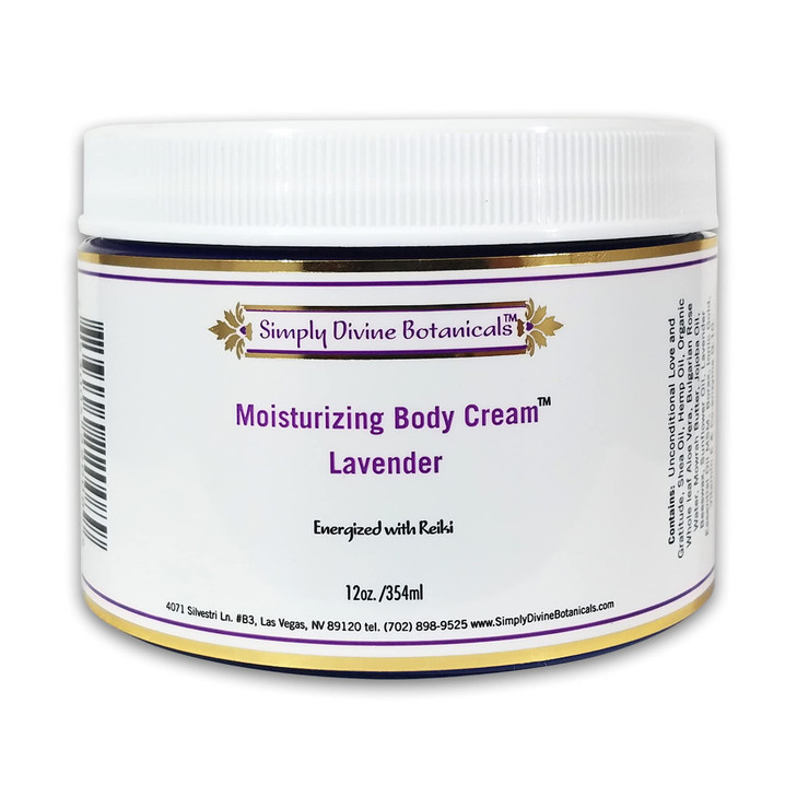Simply Divine Botanicals Moisturizing Body Cream Natural and Organic Lotion with Shea Oil Hemp Oil and Aloe Vera 12 oz L