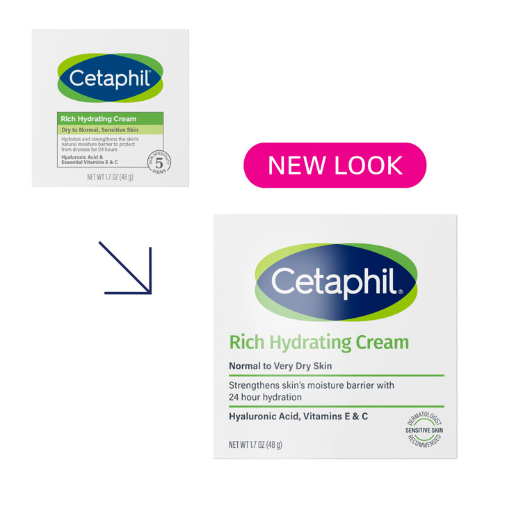 CETAPHIL Rich Hydrating Night Cream For Face With Hyaluronic Acid 17 oz Moisturizing Cream For Dry To Very Dry Skin No A