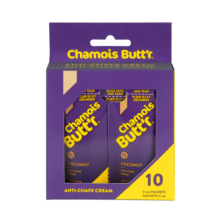 Chamois Buttr Coconut AntiChafe Cream 10pack of 9mL packets