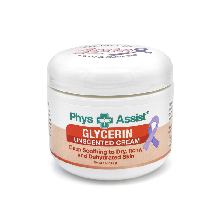 PhysAssist Oncology Glycerin Unscented Moisturizer Cream for Dry Stressed Skin Designed for those with Fragrance Intoler