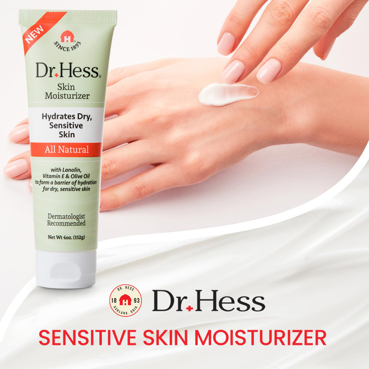 Dr Hess Face Moisturizer for Dry Sensitive Skin Nourishing Lanolin Vitamin E Olive Oil Formula Healing Hydrating Facial