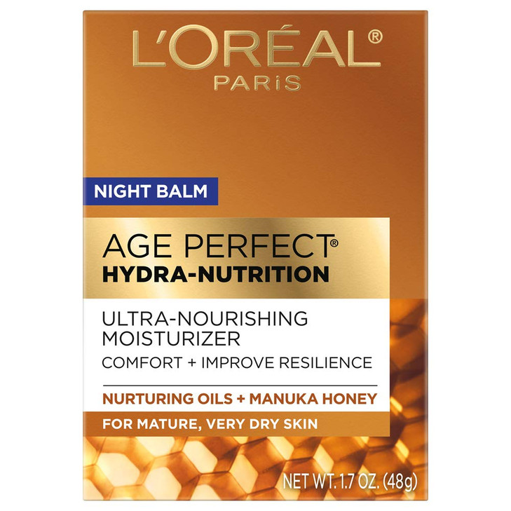 LOreal Paris Skincare Age Perfect Hydra Nutrition Ultra Nourishing Honey Night Balm Face Moisturizer to Comfort Improve