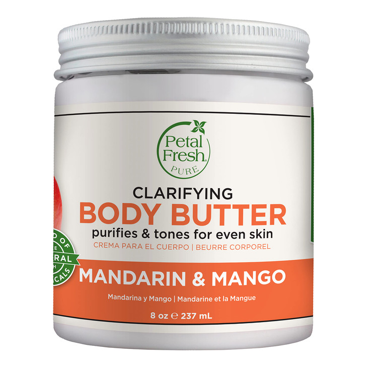 Petal Fresh Pure Clarifying Mandarin Mango Body Butter Organic Coconut Oil Argan Oil Shea Butter Purifying and Toning Fo
