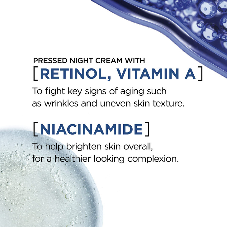 LOreal Paris Revitalift Pressed Night Cream Retinol Niacinamide Reduces Wrinkles Fragrance Free 17 oz Serum Sample