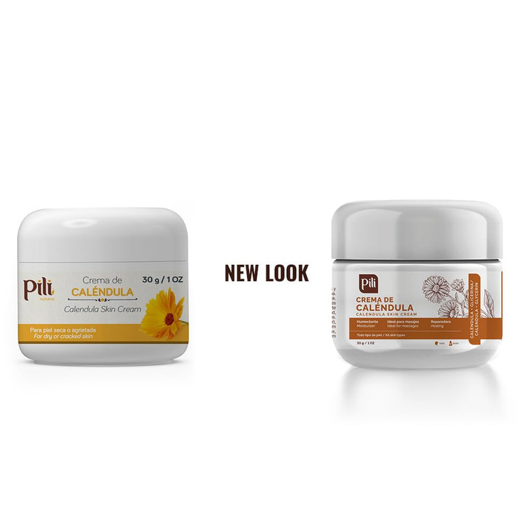 Pili Natural Calendula Cream Moisturizing Cream for Rough Dry or Chapped Skin Crema de Calendula 1 ozUnit