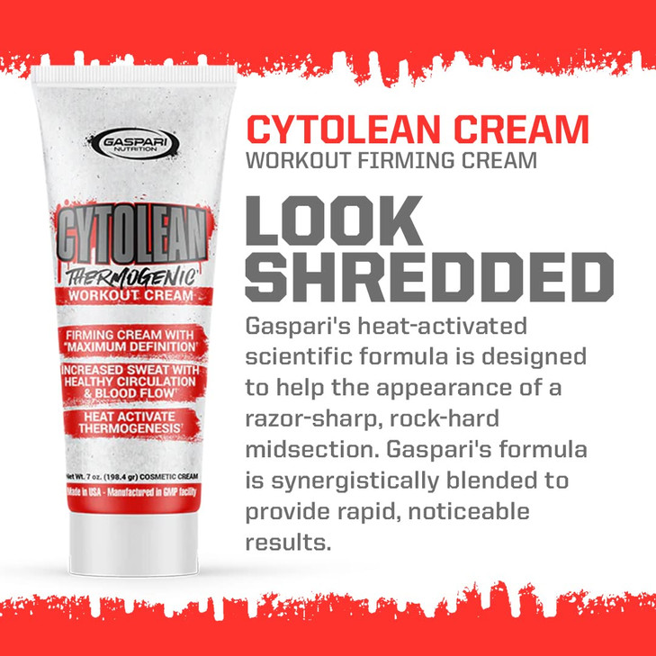Gaspari Nutrition Cytolean Cream Workout Cream Firming Cream Maximum Definition Increased Circulation and Blood Flow Hea