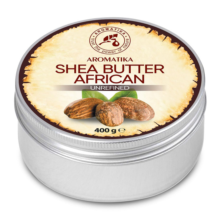 AROMATIKA Shea Butter Cold Pressed 141 Oz Unrefined African Shea Butter Ghana 100 Pure Natural Best for Hair Skin Lip Fa