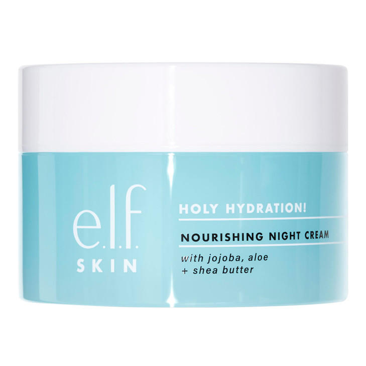 elf SKIN Holy Hydration Nourishing Night Cream UltraHydrating Moisturizer Infused with Shea Butter Soothes Skin 176 Oz P