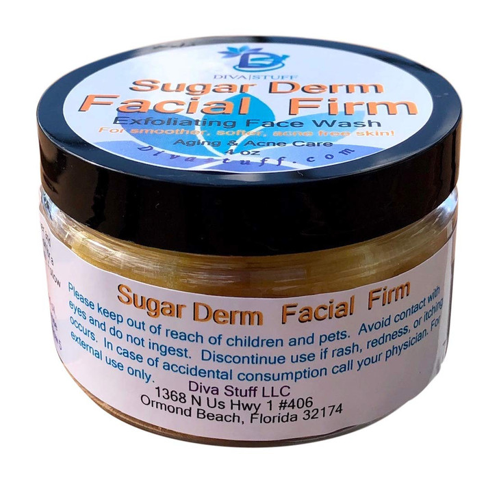 New Sugar Derm Facial FirmAll Natural Face Scrub Cleanser 4 oz Diva Stuff