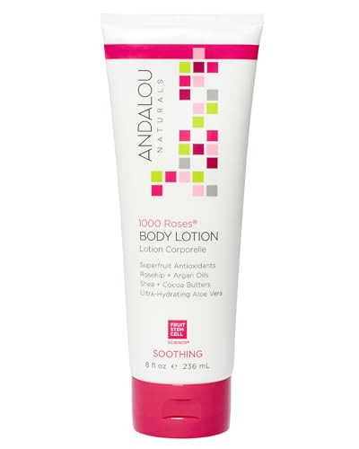 Andalou Naturals 1000 Roses Soothing Body Lotion Improve Skin Moisture with Shea Butter Aloe Vera Hydrating Lotion for D