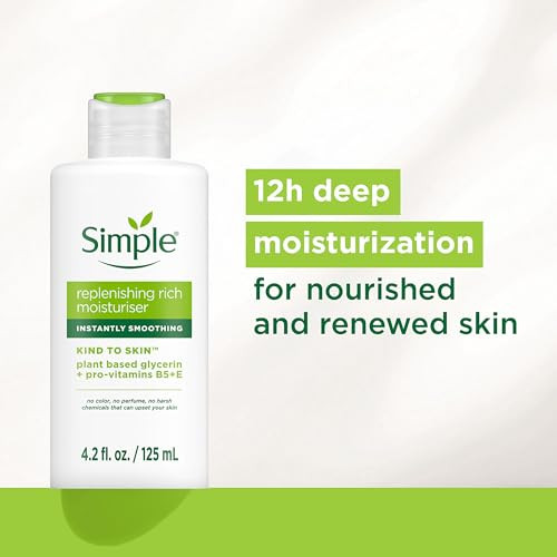 Simple Kind to Skin Face Moisturizer For Sensitive Skin Replenishing Rich 12Hour Moisturization for All Skin Types 42 oz