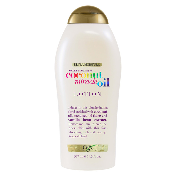 OGX Extra Creamy Coconut Miracle Oil Ultra Moisture Body Lotion with Vanilla Bean FastAbsorbing Body Lotion for All Skin