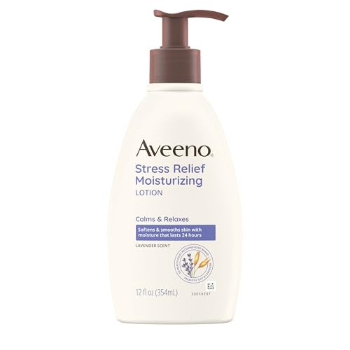 Aveeno Stress Relief Moisturizing Body Lotion with Lavender Scent Natural Oatmeal to Calm Relax NonGreasy Daily Stress R