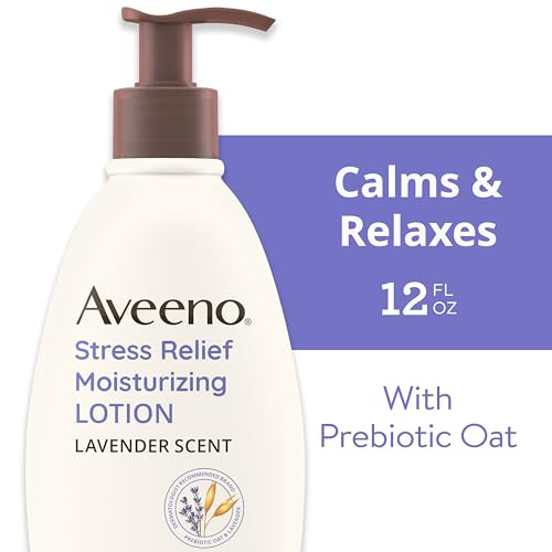 Aveeno Stress Relief Moisturizing Body Lotion with Lavender Scent Natural Oatmeal to Calm Relax NonGreasy Daily Stress R